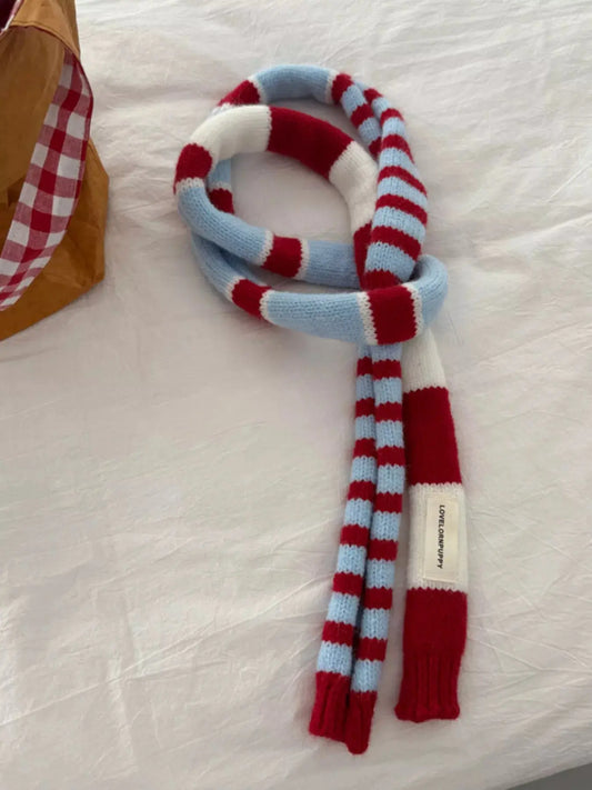 Striped Knitted Warm Scarf Simply Love