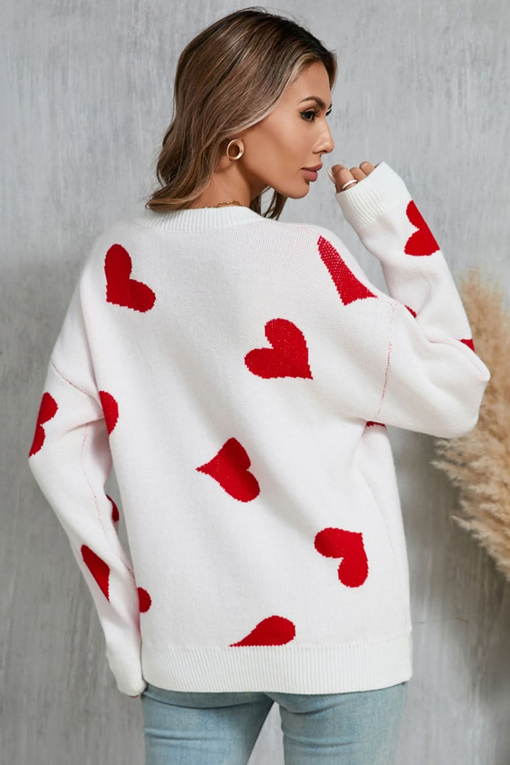 Heartfelt angel wings dropped shoulder sweater