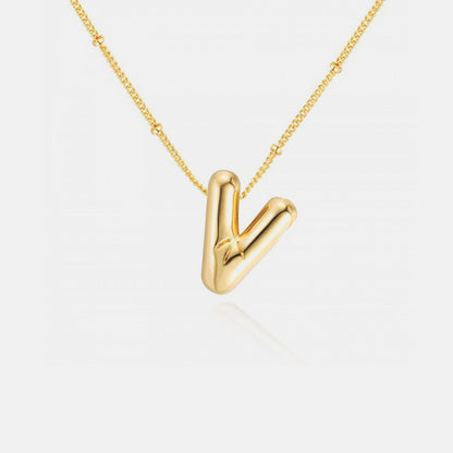 Golden Glow Bubble Initial Necklace – Make Your Statement Shine!