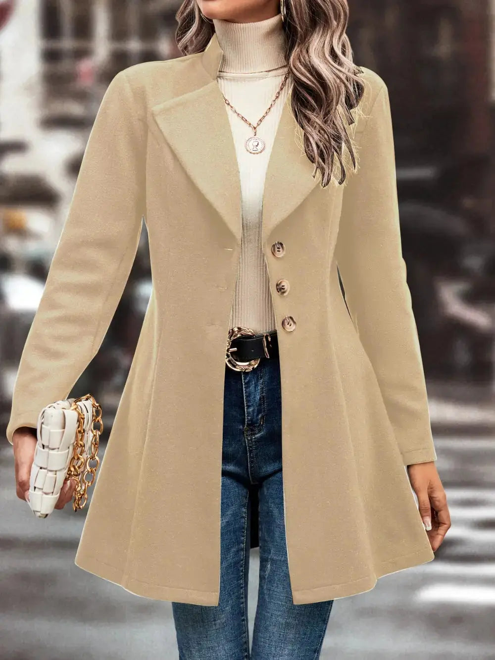 Button Up Longline Coat Simply Love