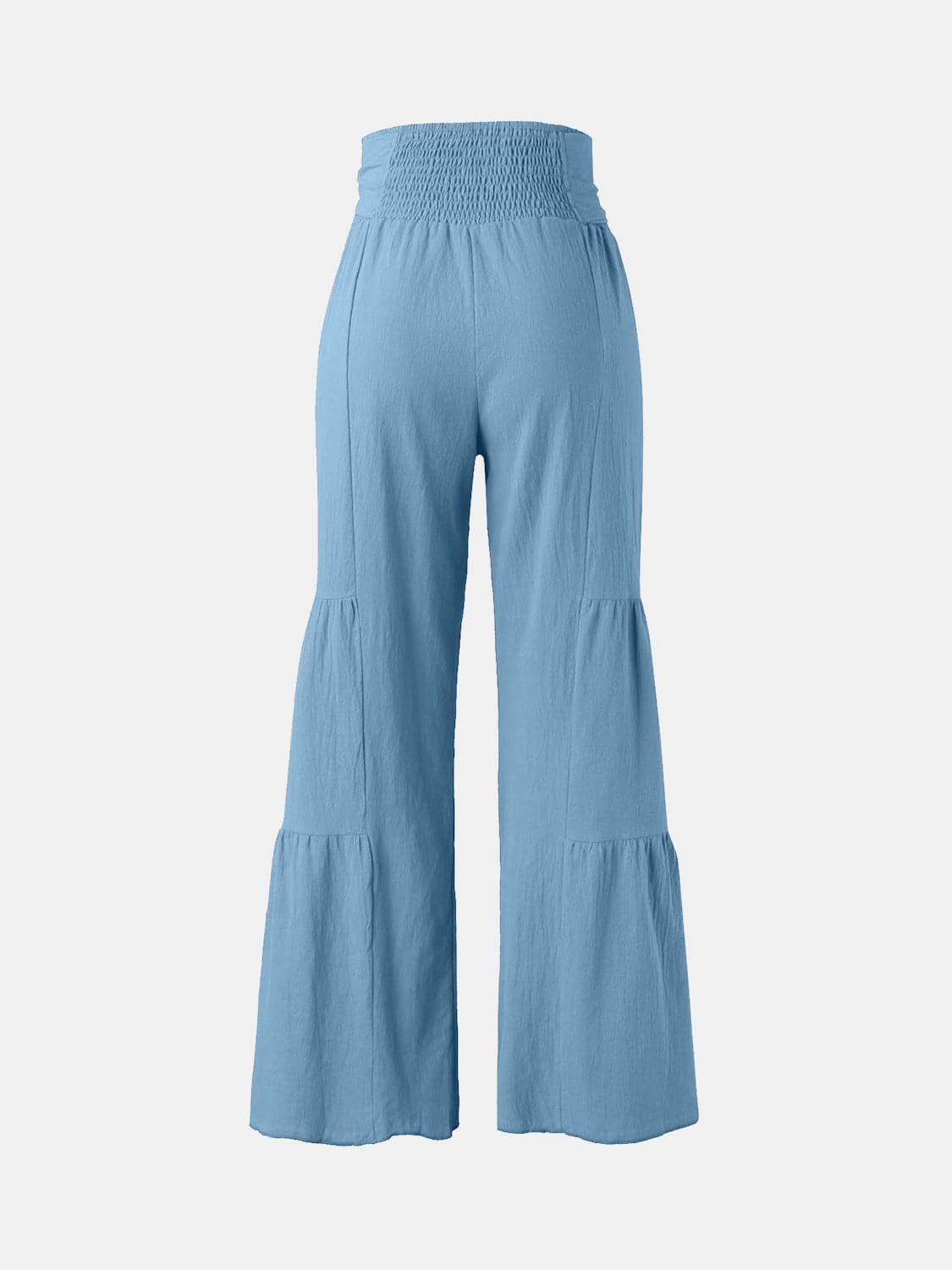 Tied Ruched Wide Leg Pants.