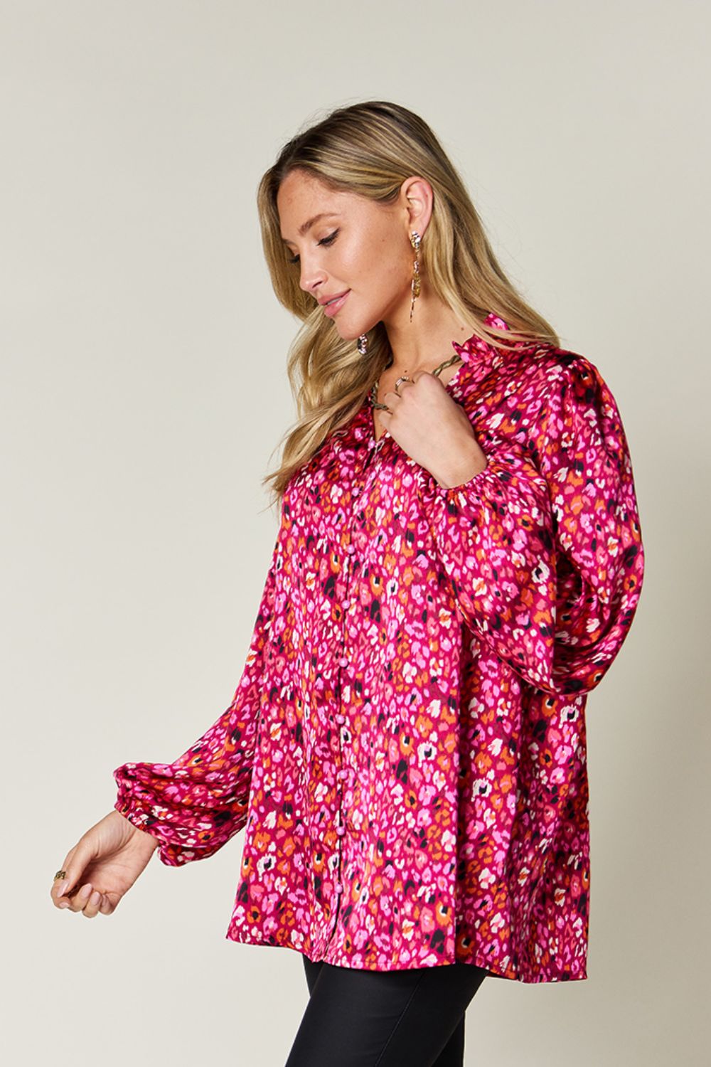 Double Take: Long Sleeve Printed Blouse