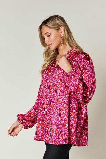 Double Take: Long Sleeve Printed Blouse