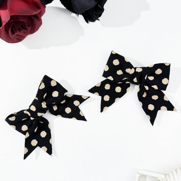 Charming 2-piece polka dot hair bow clips