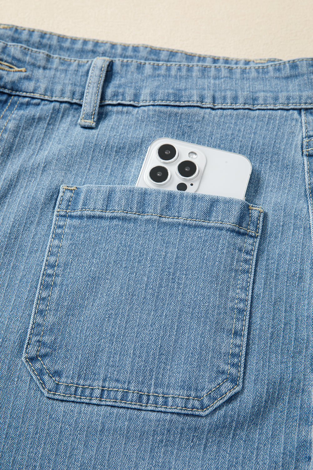 Dear-Lover Dusk Blue Denim Jeans Women's Plus Size Wide Leg Casual, Textured Pockets Dear-Lover Dropshipping