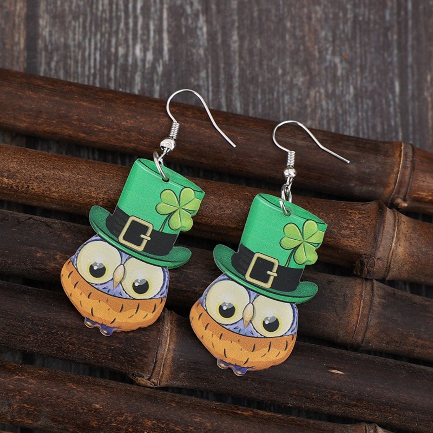 Owl Acrylic Dangle Earrings.