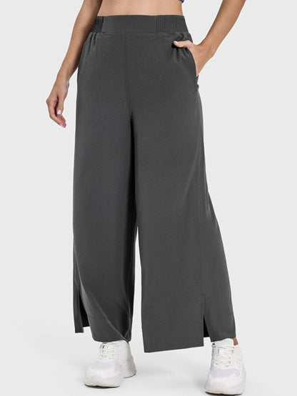 Slit Wide Leg Active Pants.