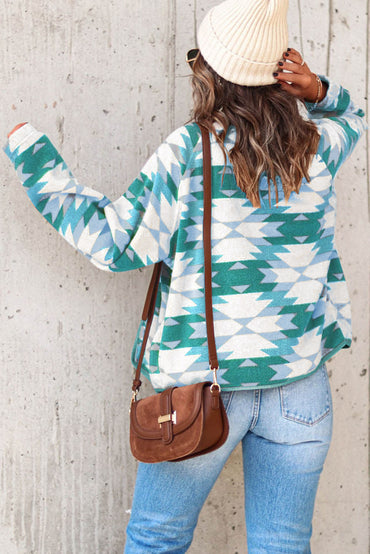 Green Aztec Plus Size Jacket