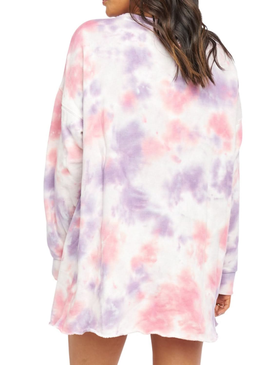 Chic tie-dye long sleeve dress