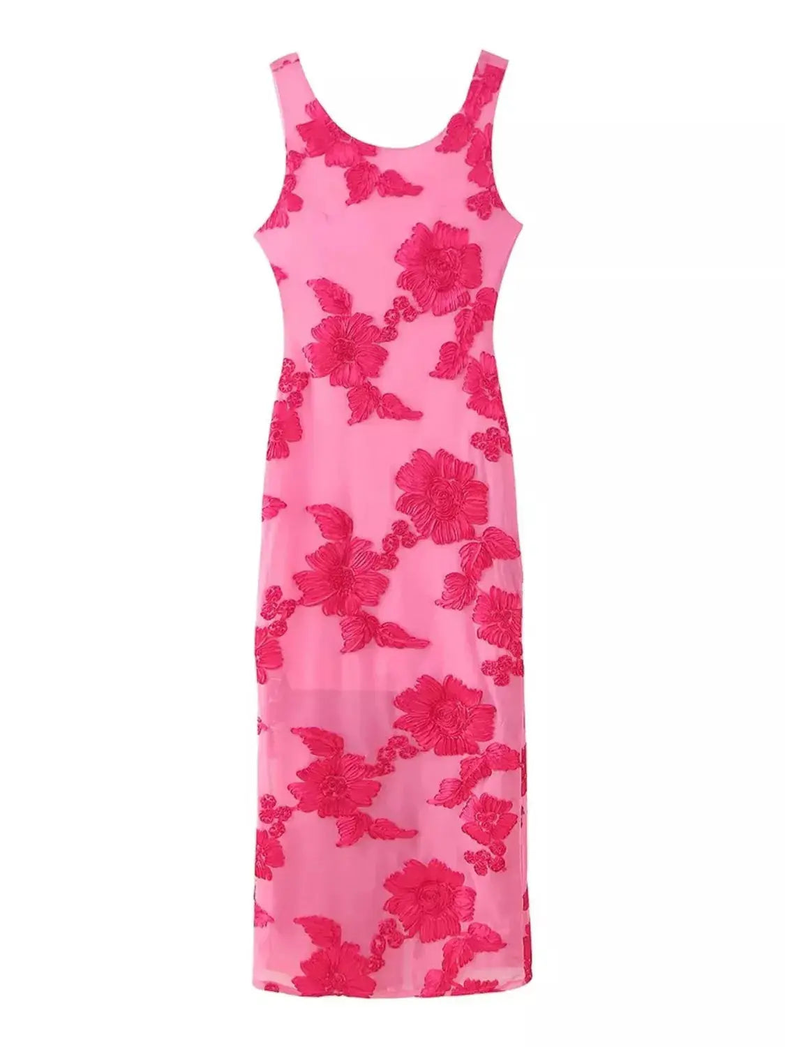 Floral Wide Strap Midi Dress Simply Love