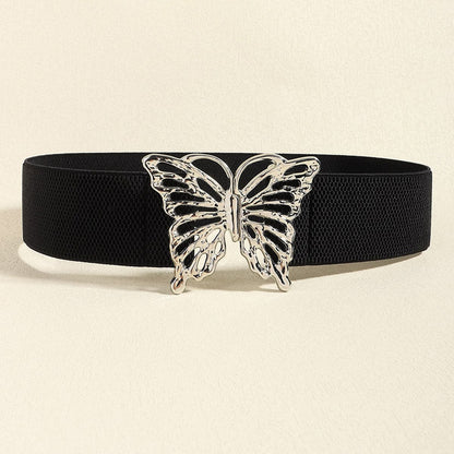 Butterfly Alloy Buckle Elastic Belt.