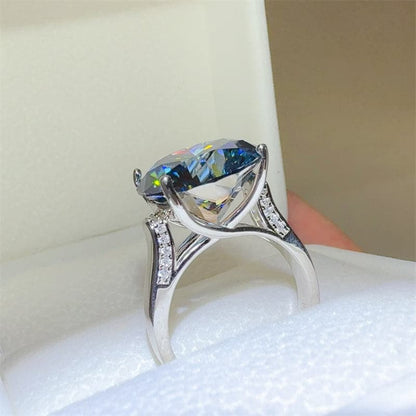 Radiant 10 Carat Moissanite Ring in 925 Sterling Silver