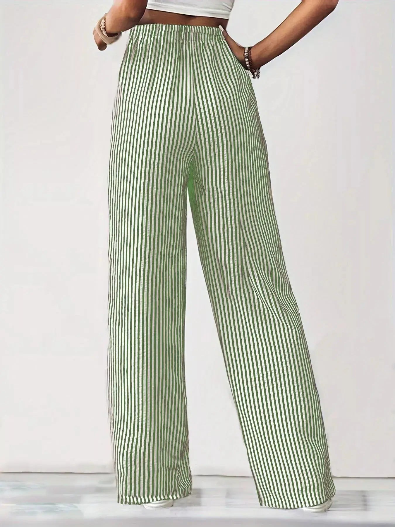 Striped High-Waisted Wide Leg Pants Simply Love
