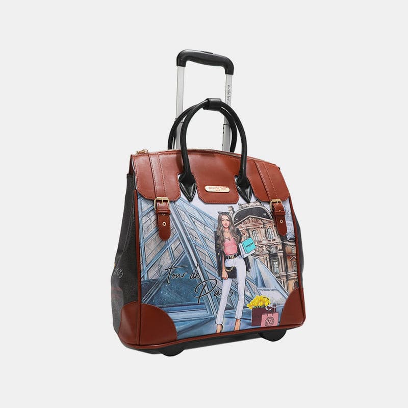 Chic and vibrant rolling travel tote bag