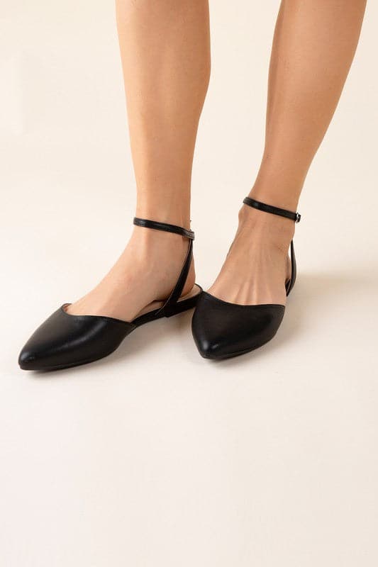 LINDEN-S Ankle Strap Flats.