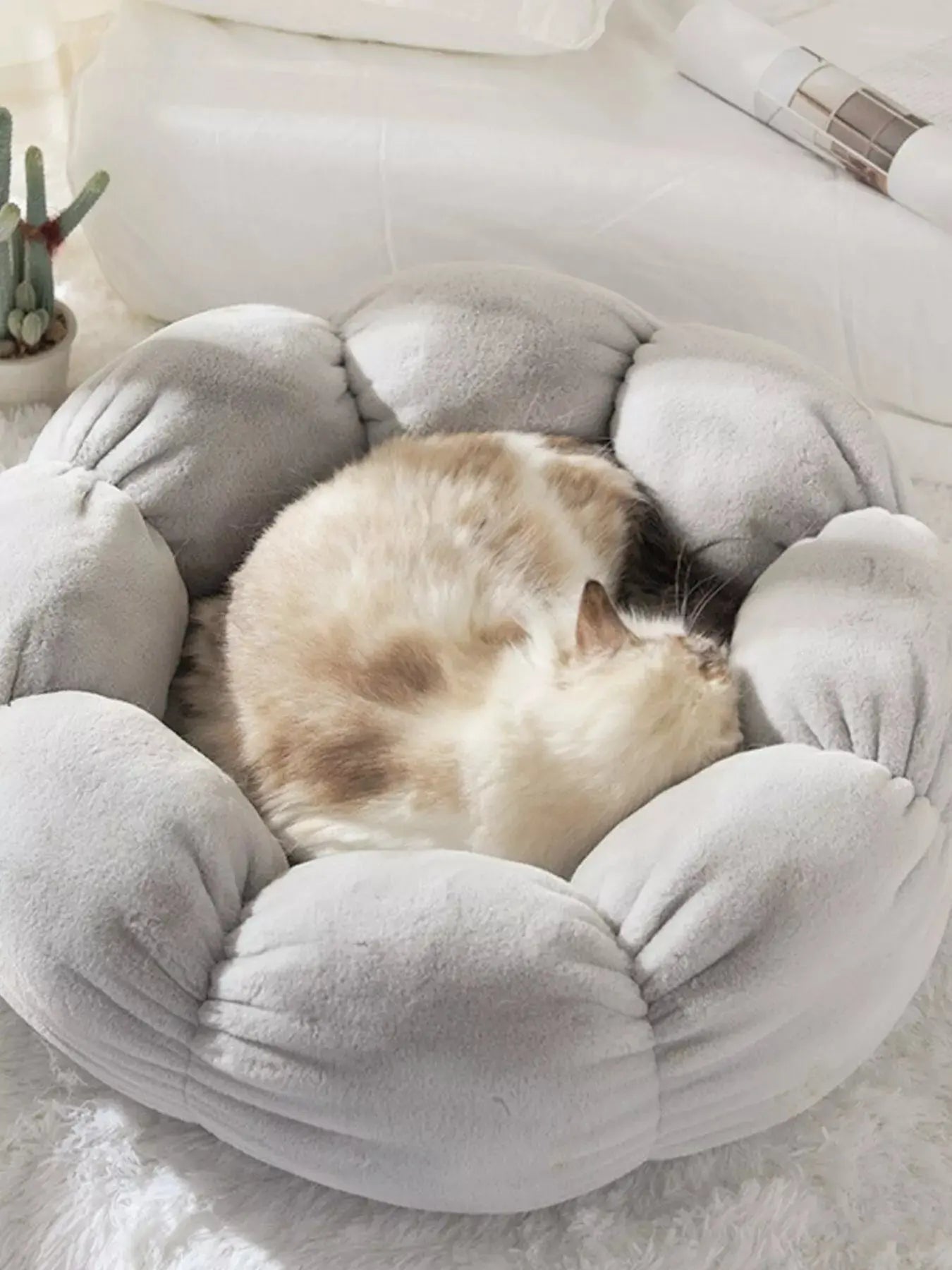 Round Plush Pet Nest with Cloud Pillow Simply Love