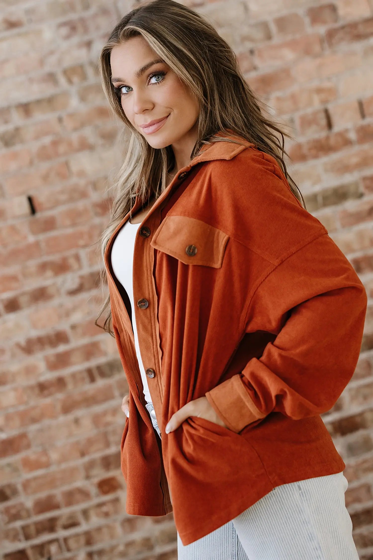 Dear-Lover Gold Velvet Shacket Women's Casual Flap Pockets Versatile Fall Layering Dear-Lover Dropshipping