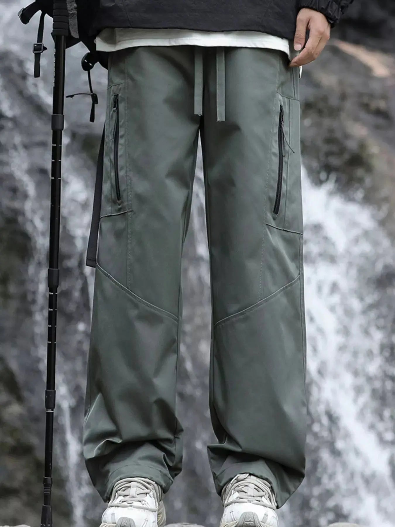 Men's Plus Size Relaxed Fit Cargo Pants with Zipper Pockets Simply Love