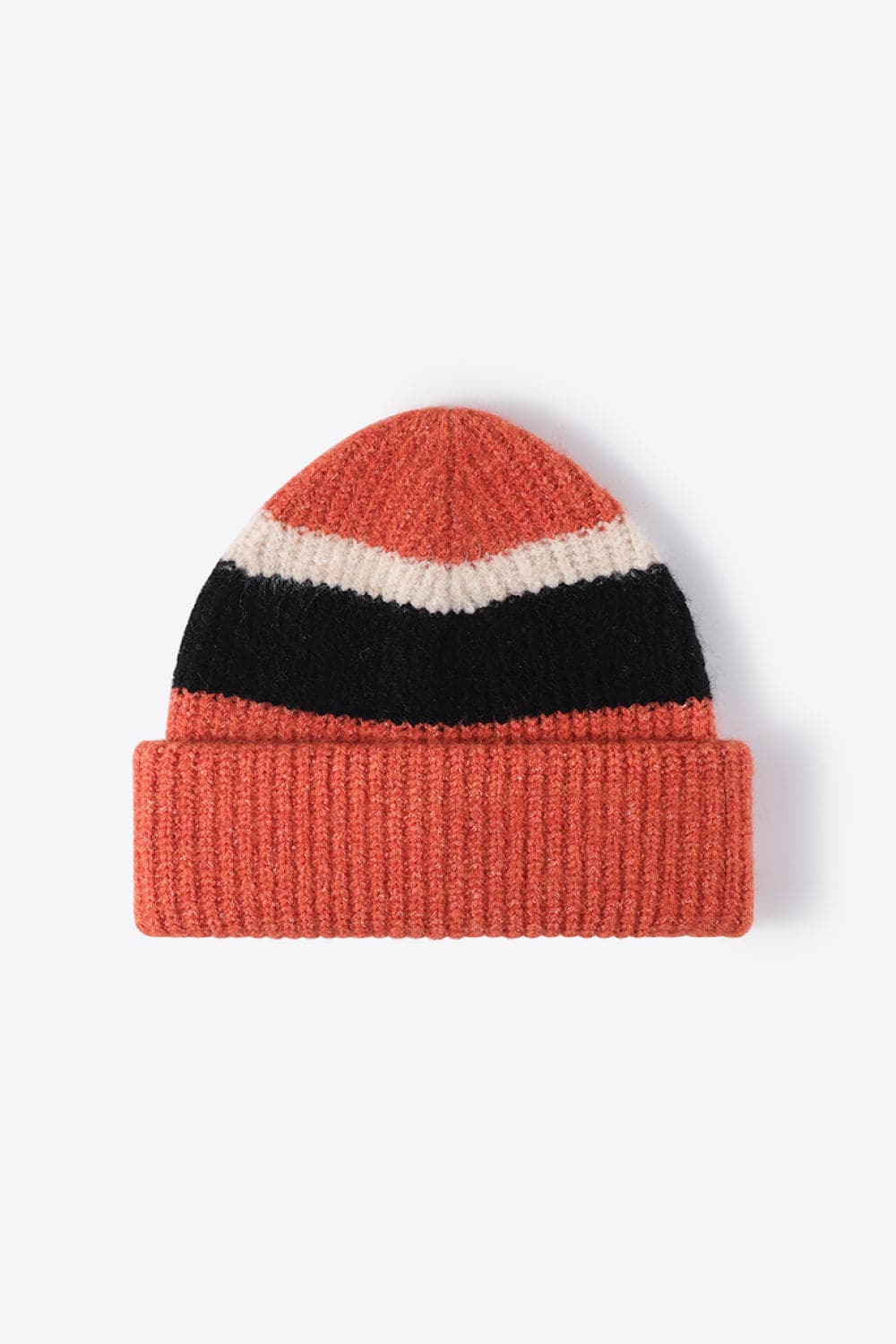 Tricolor Cuffed Knit Beanie.