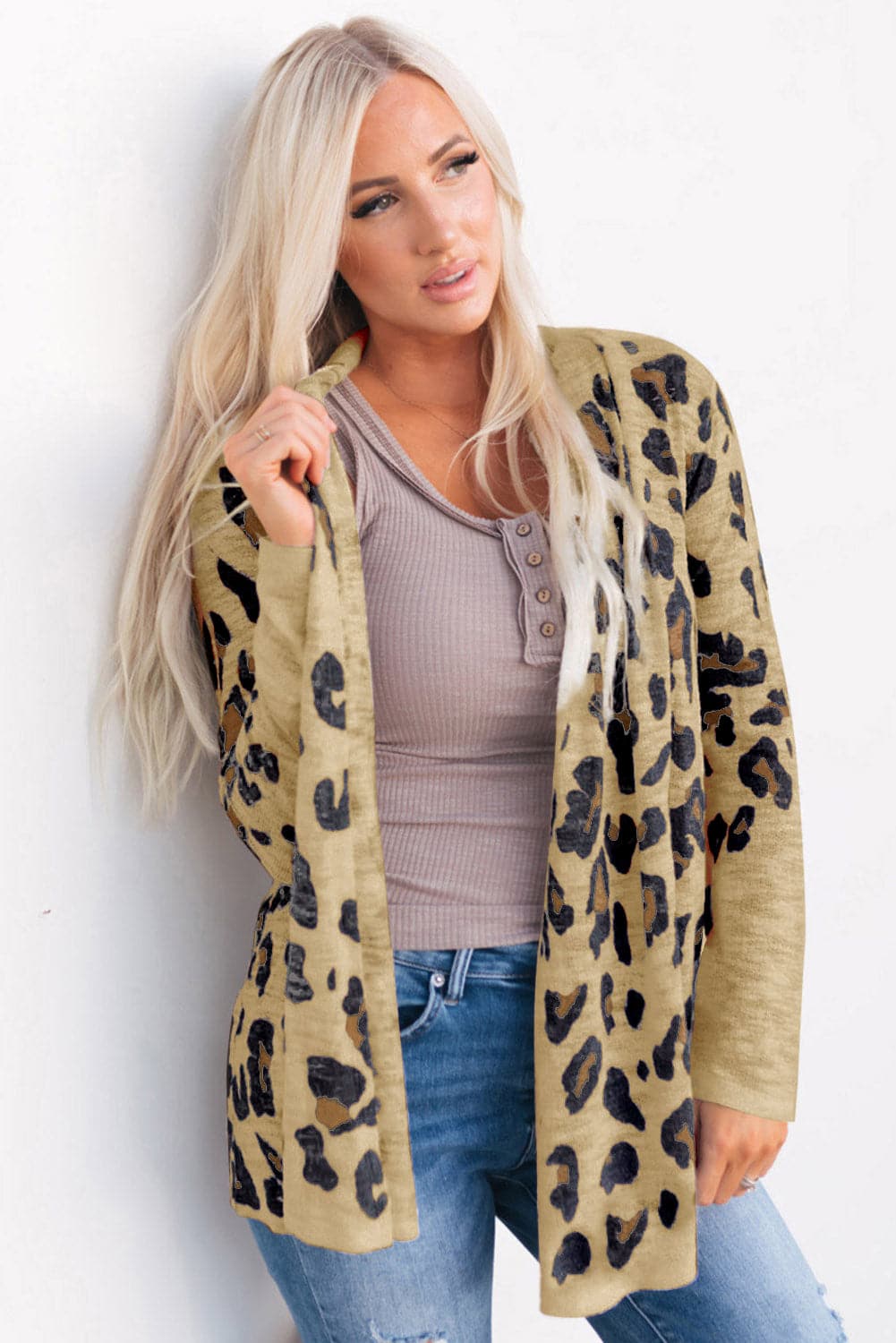 Printed Long Sleeve Cardigan.