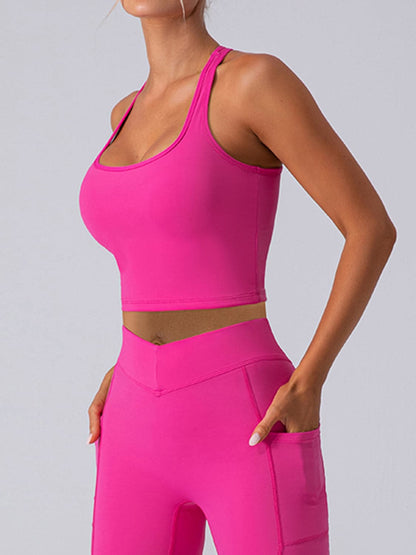 Square Neck Racerback Cropped Tank.