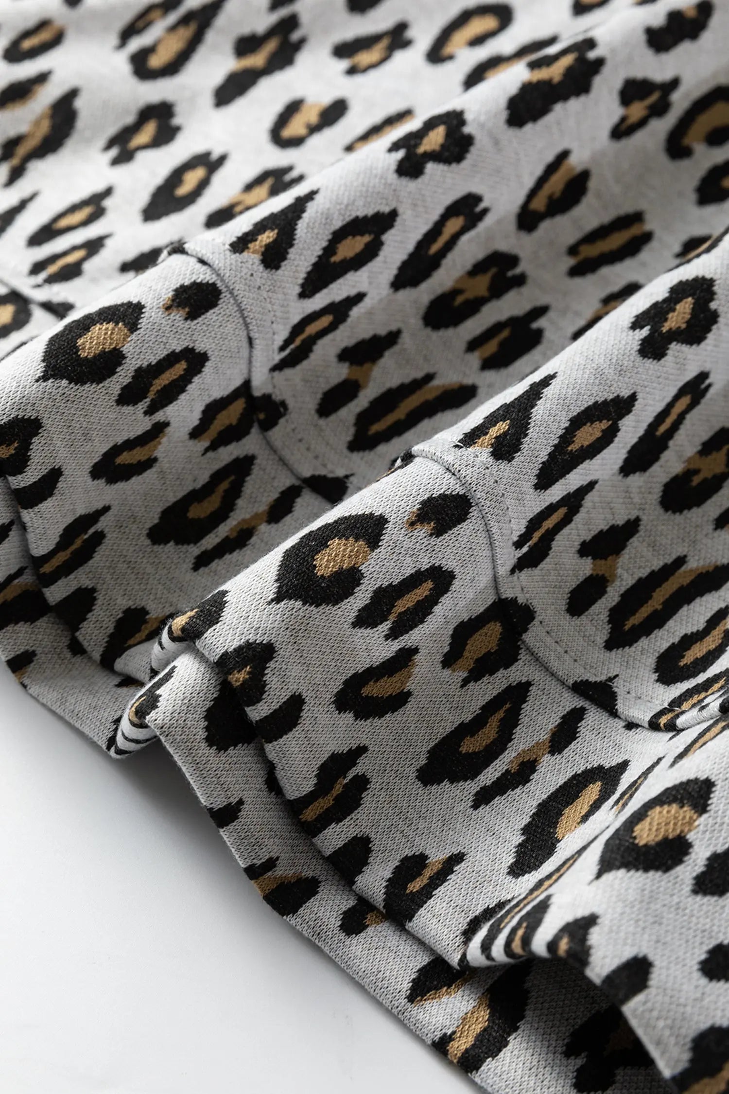 Beige Leopard Print 2pc Tee and Pants Set Casual Outfit Dear-Lover Dropshipping