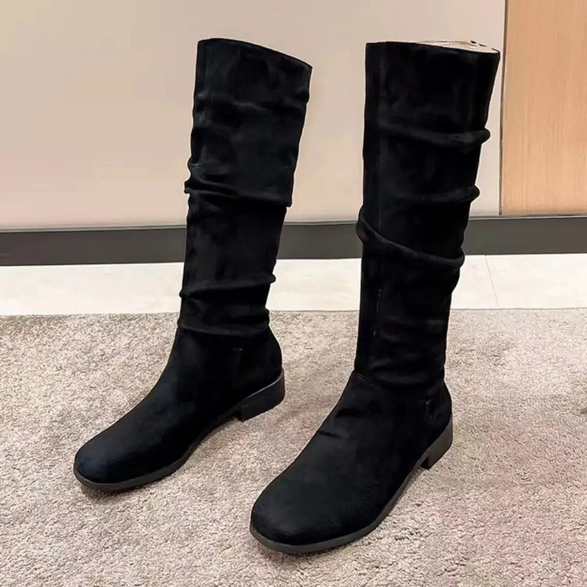 Round Toe Block Heels Boots Simply Love