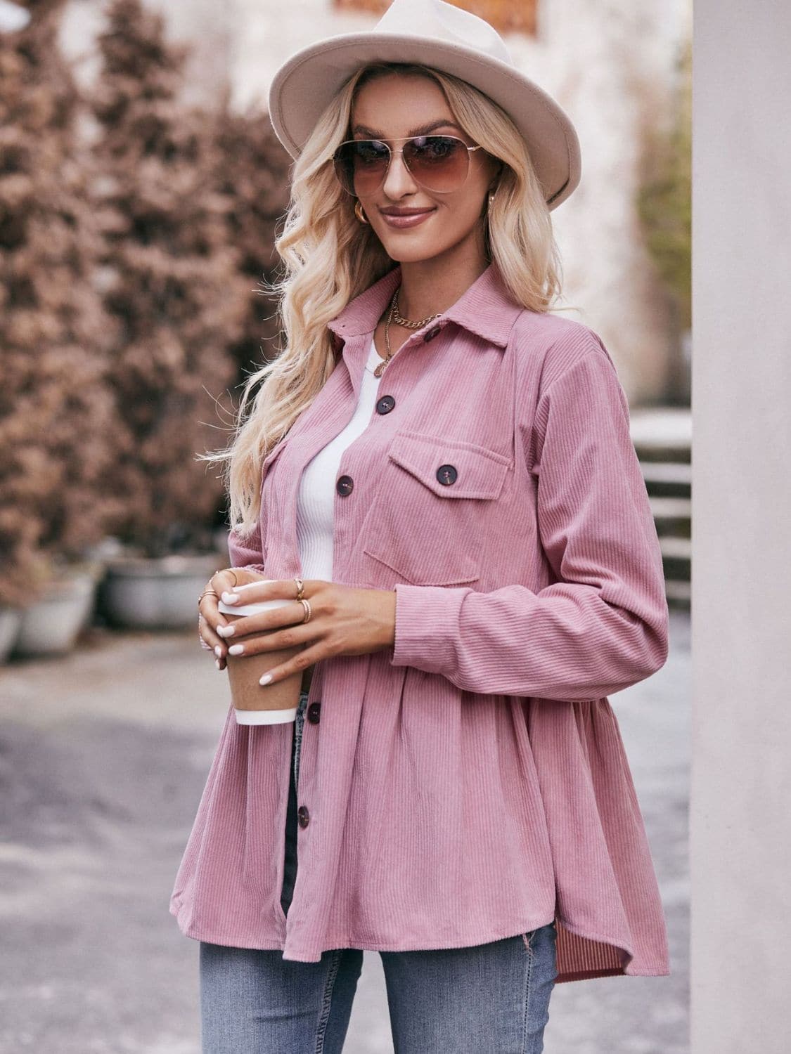 Mandy collared long sleeve blouse