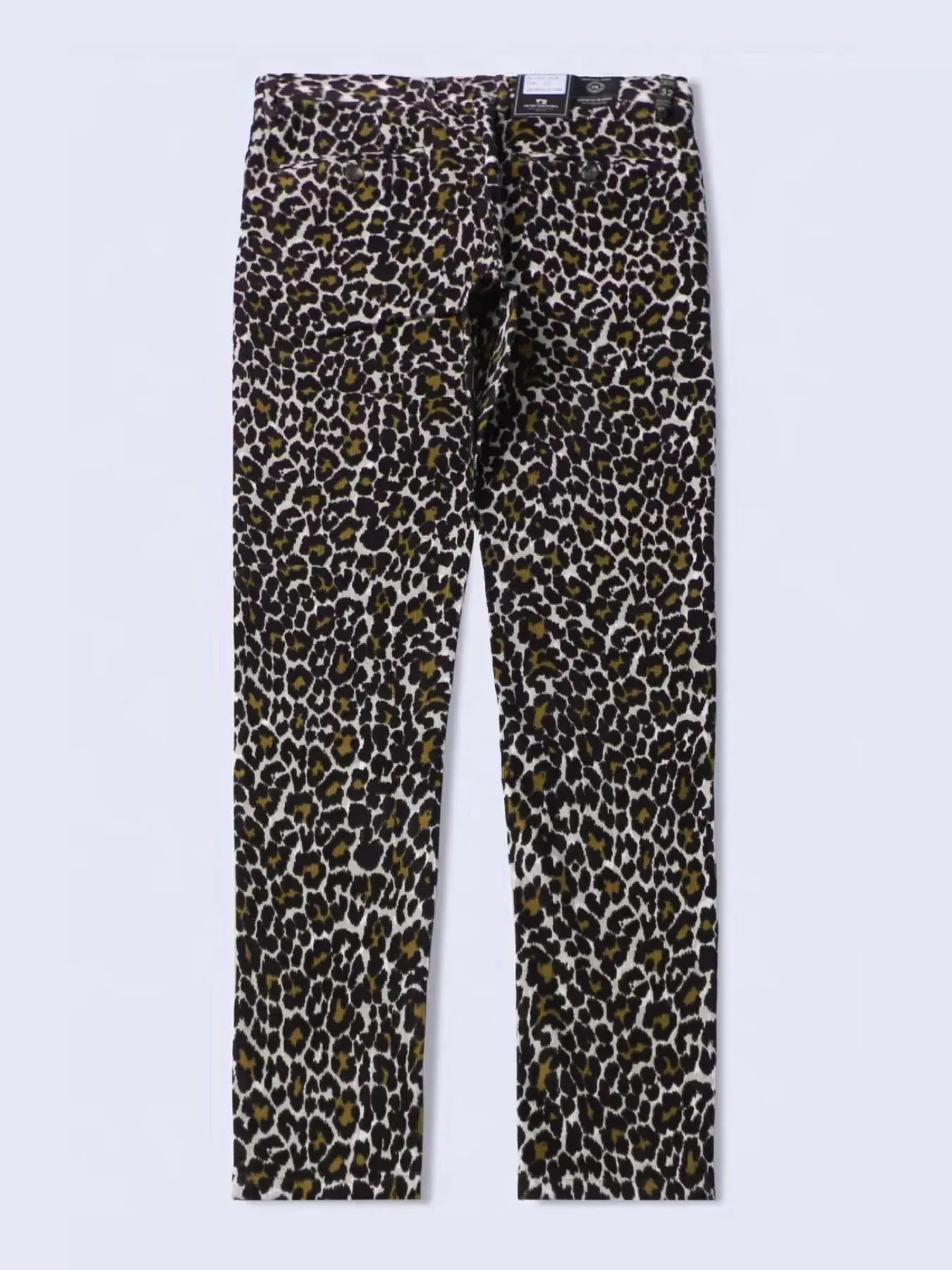 Men's Leopard Print Slim Fit Pants Polyester Spandex Simply Love