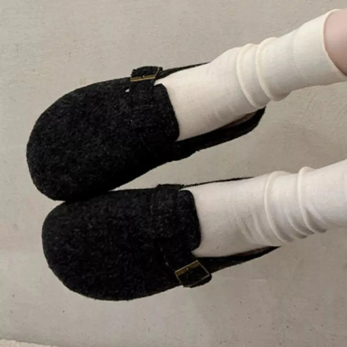 Buckle Decor Round Toe Slippers Simply Love