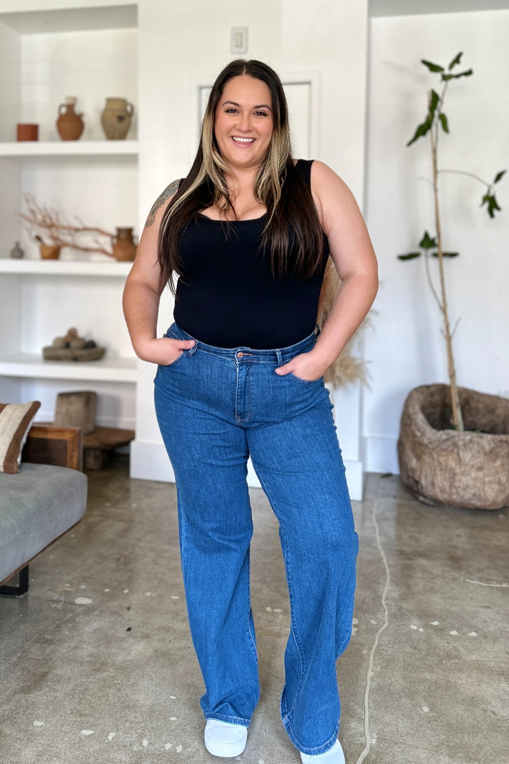 Judy Blue Full Size High Rise Straight Jeans Coco’s Tee Boutique
