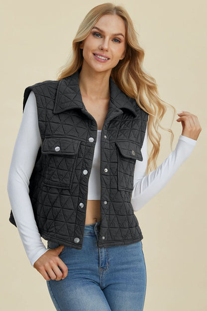 Double take pocketed vest coat