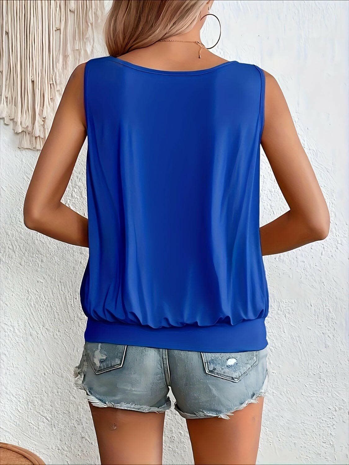 Full Size Ruched Scoop Neck Tank.