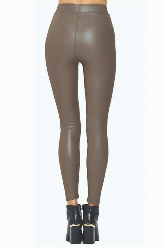 Fleece Lined Skinny PU Leggings