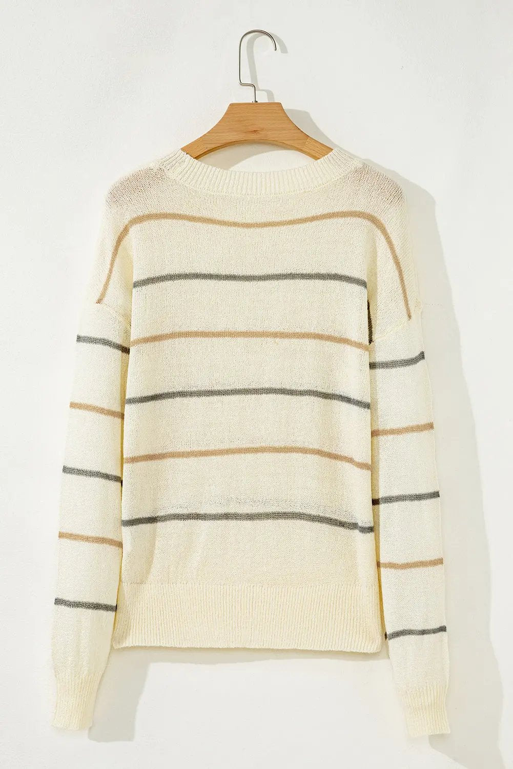 Dear-Lover Dropshipping Premium Multicolour Striped Ribbed Edge Drop Shoulder Sweater - Premium Quality Sweaters & Cardigans/Sweaters | Fast Shipping & Returns Dear-Lover Dropshipping