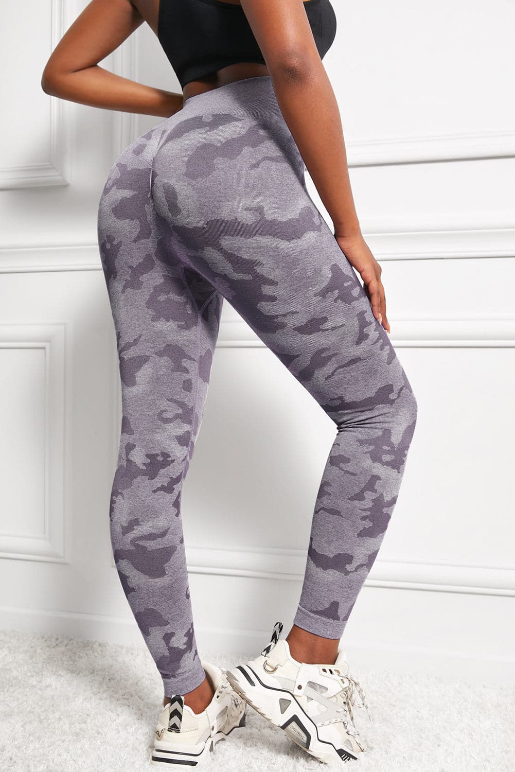 Camo Print Seamless High Waist Yoga Leggings.