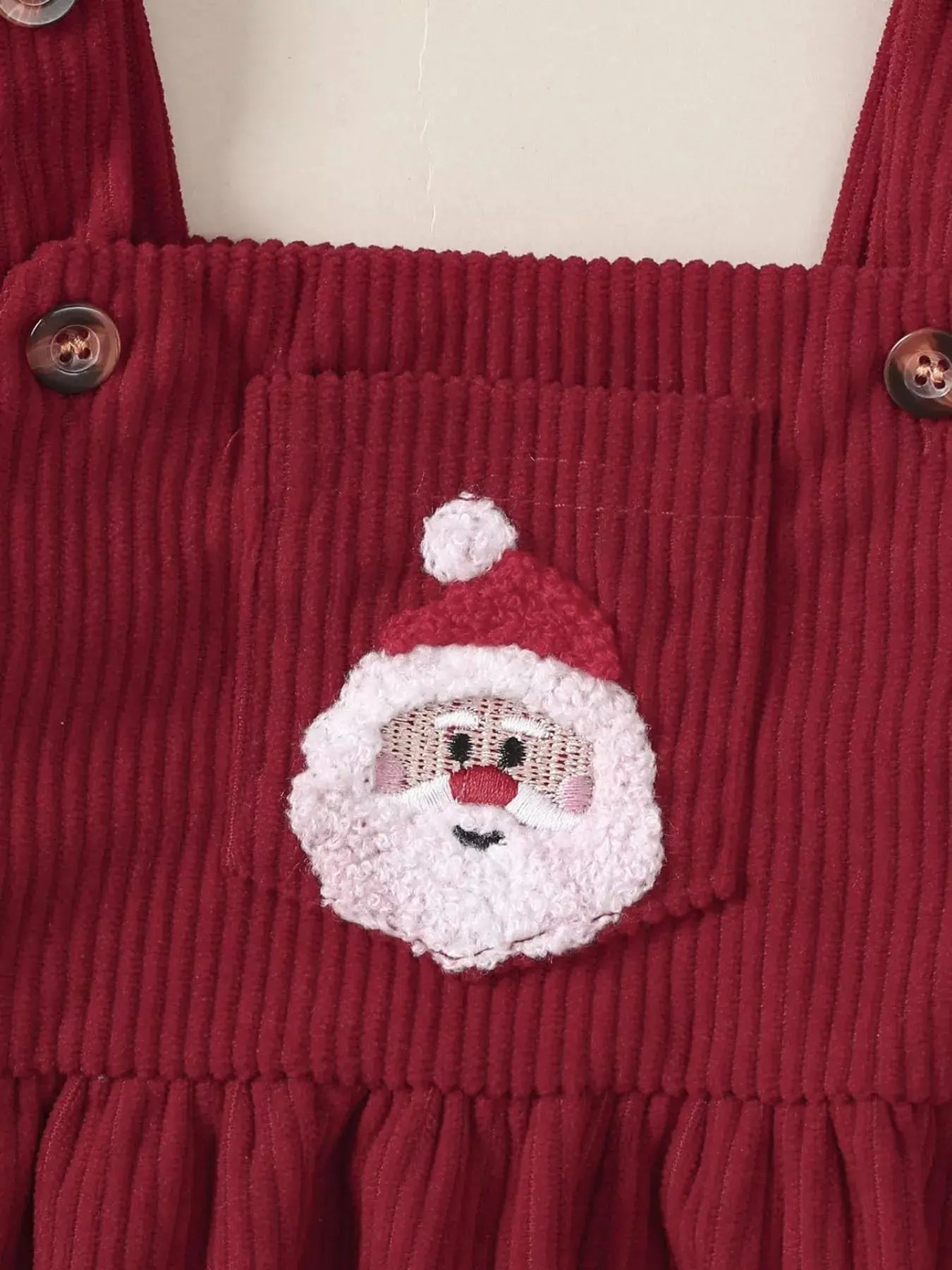 Children's Christmas Bodysuit and Overall Dress Set with Headband Simply Love