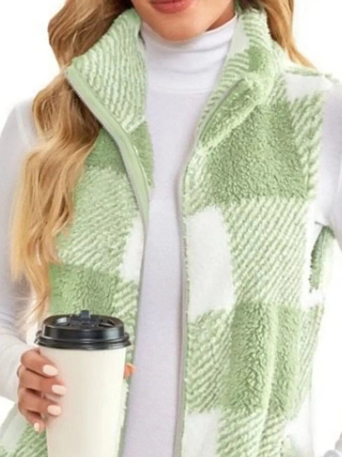 Full Size Color Block Zip Up Vest Coat Plus Size Simply Love