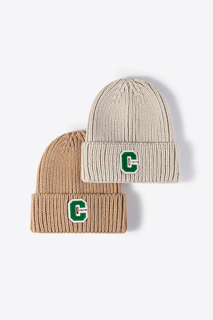 Letter C Patch Cuffed Beanie.