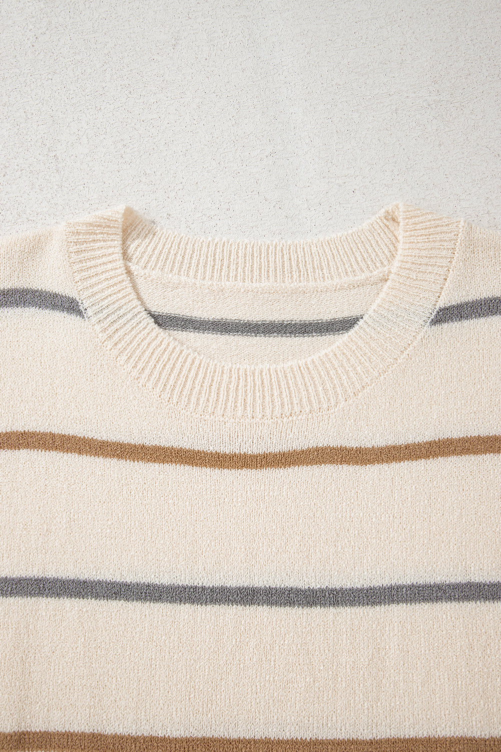 Multicolour Striped Drop Shoulder Plus Size Knit Sweater Dear-Lover Dropshipping