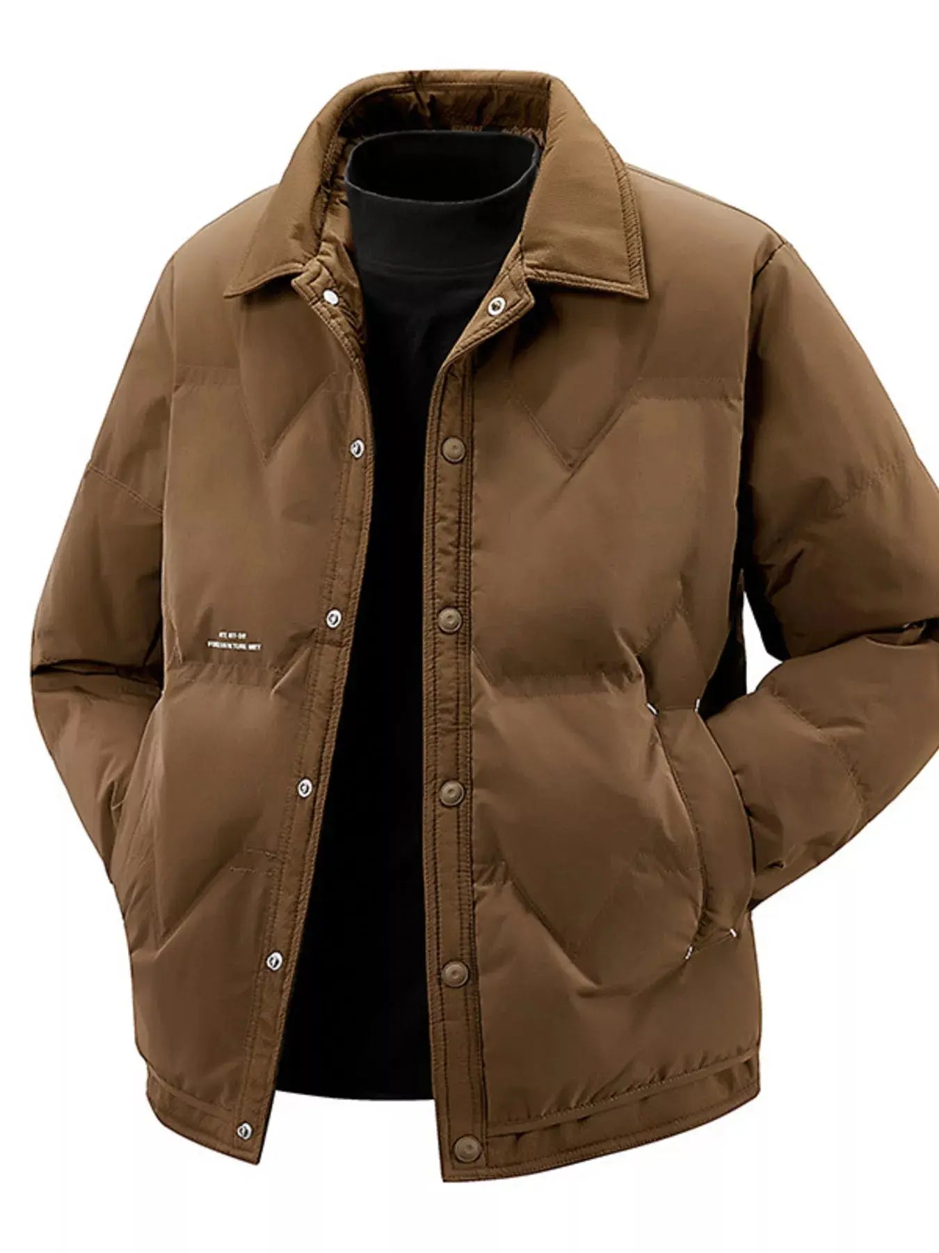 Men's Plus Size Snap-Down Padded Winter Coat Simply Love