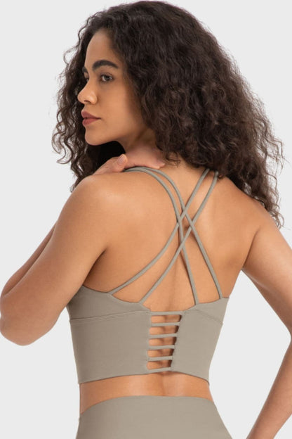 Crisscross Back Ladder Detail Sports Bra.