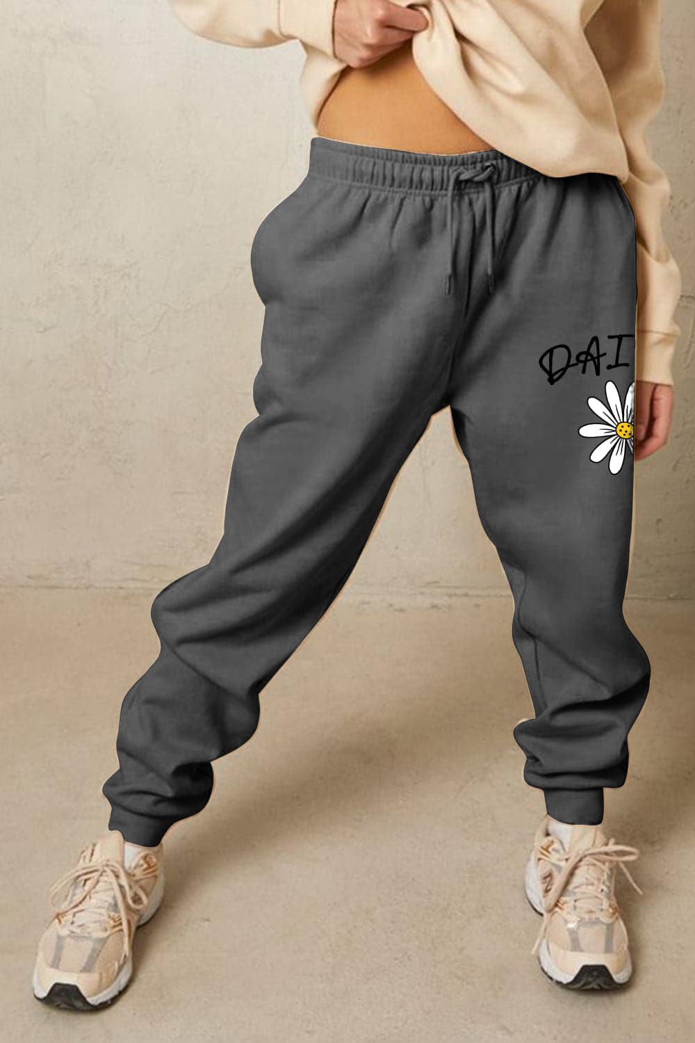 Simply Love Simply Love Full Size Drawstring DAISY Graphic Long Sweatpants.