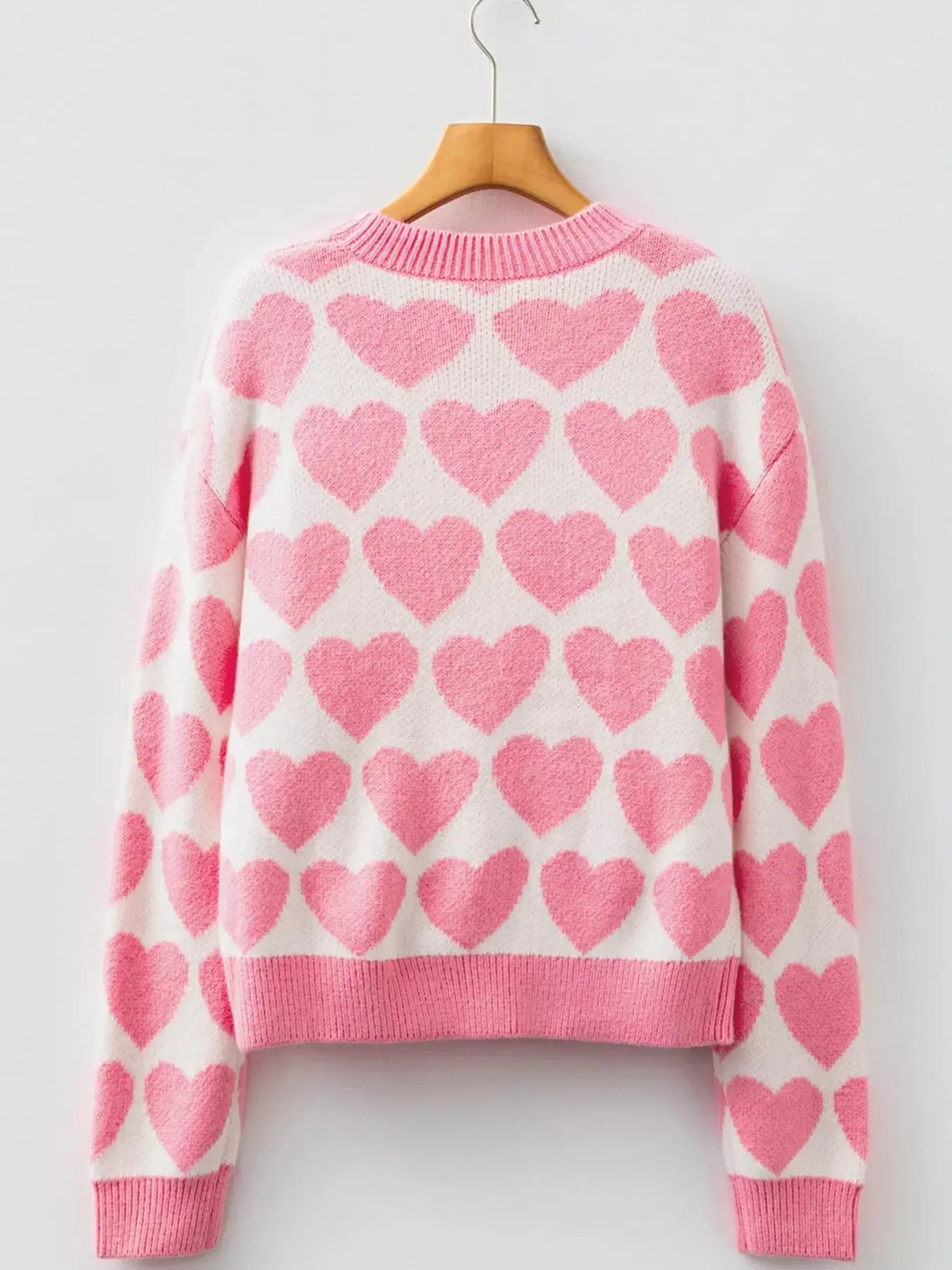 Valentine Heart Round Neck Sweater Simply Love