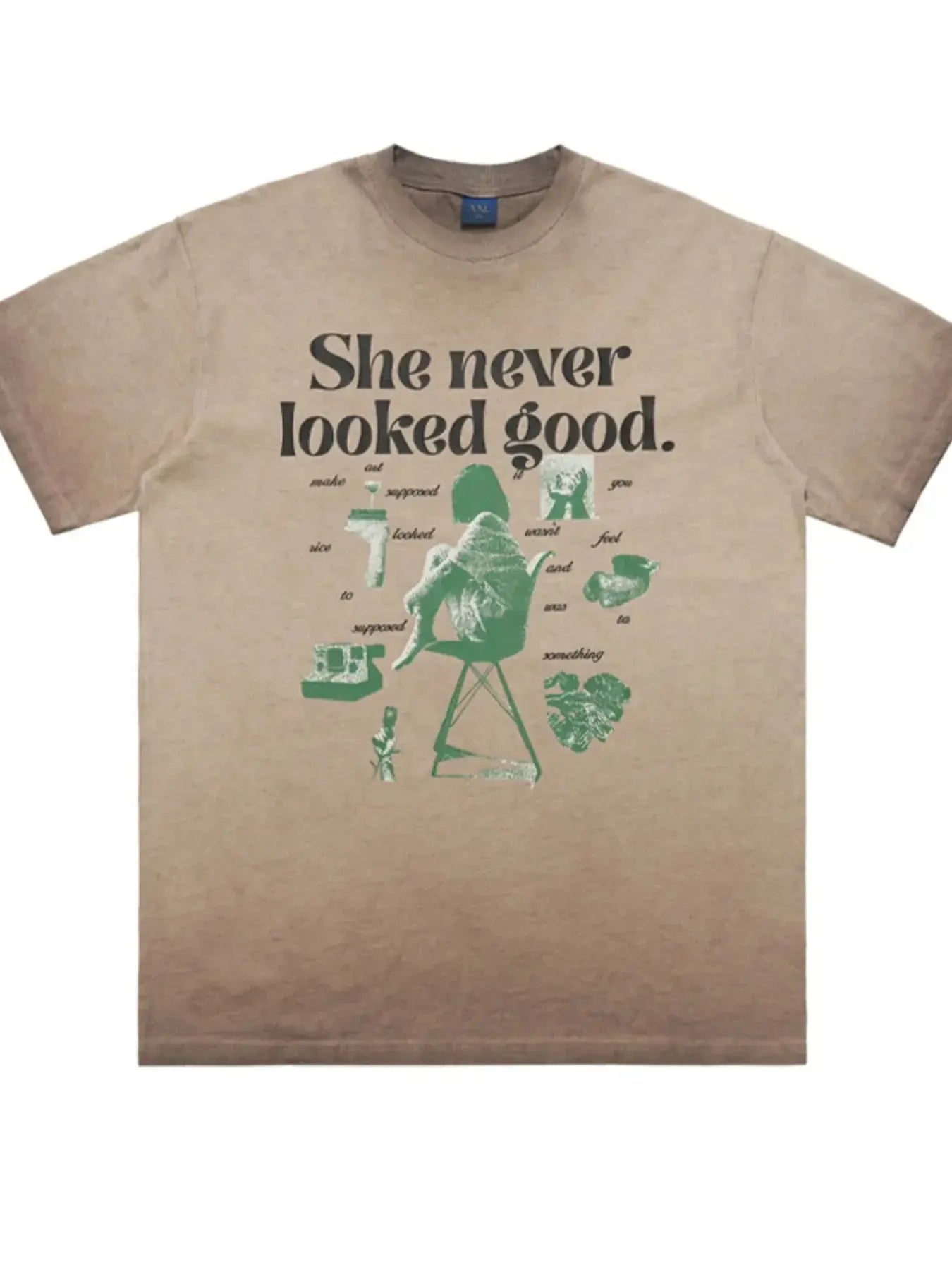 Men's Vintage Graphic Round Neck Oversized T-Shirt Simply Love