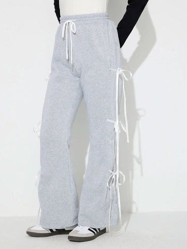 Bow Accent Drawstring Trousers