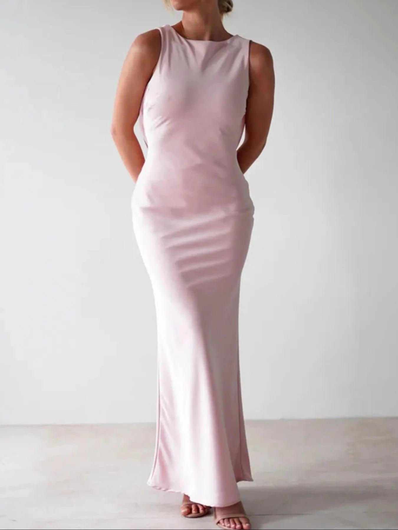 Satin Sleeveless Maxi Dress Coco’s Tee Boutique