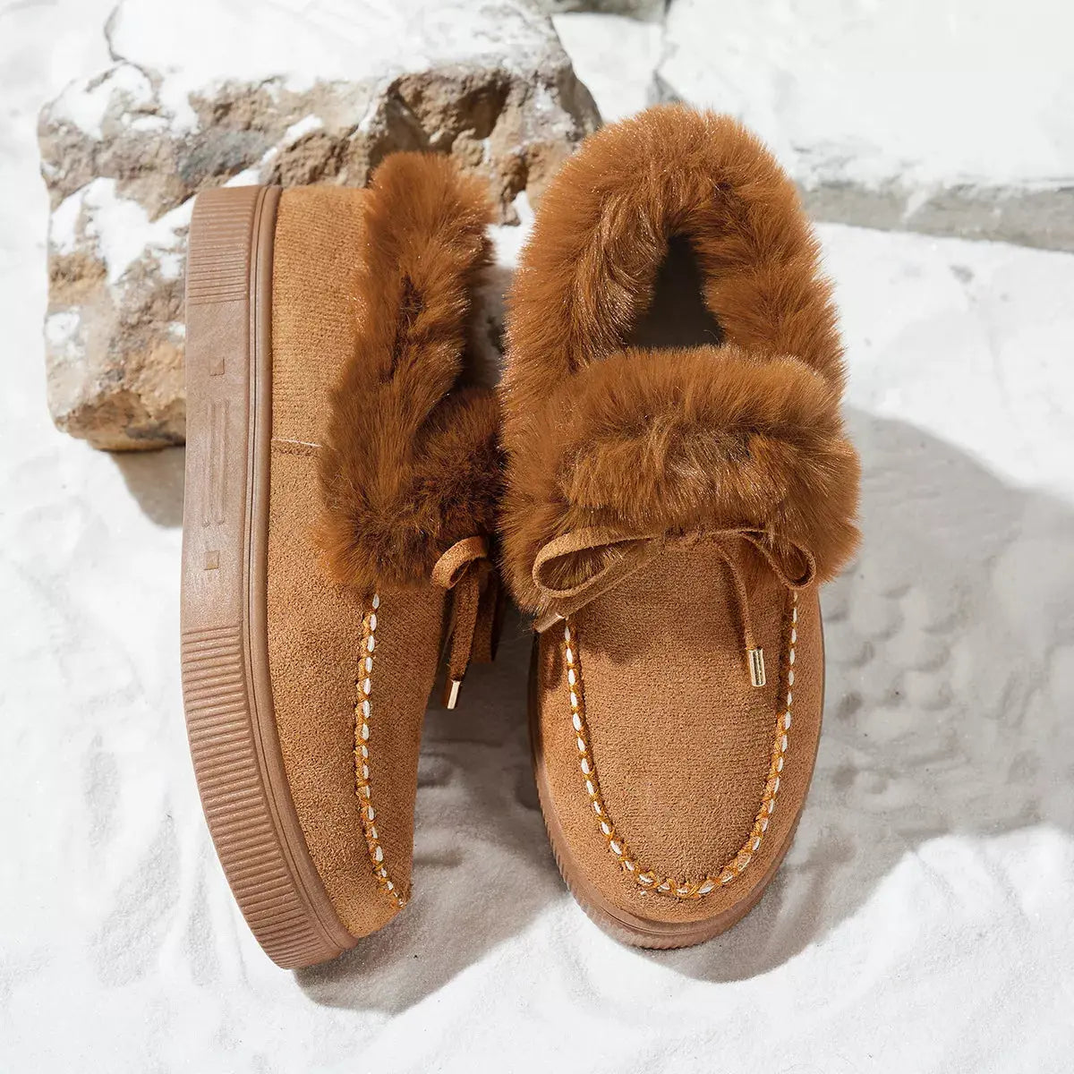 Fuzzy Round Toe Slip-Ons Simply Love