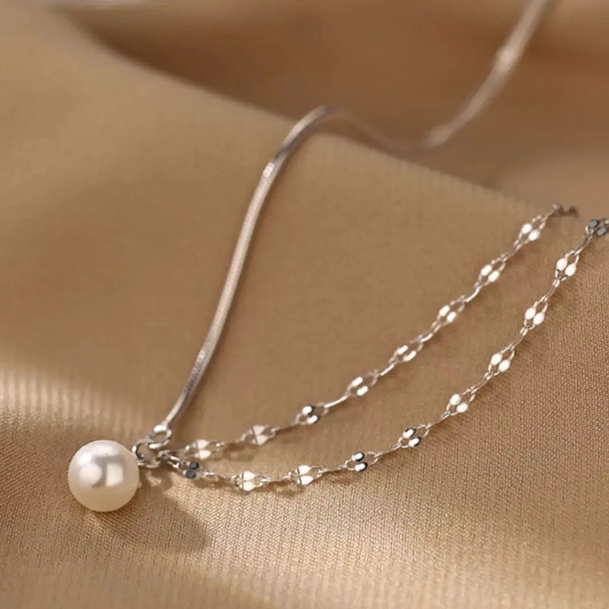 Pearl Pendant Layered Necklace Simply Love