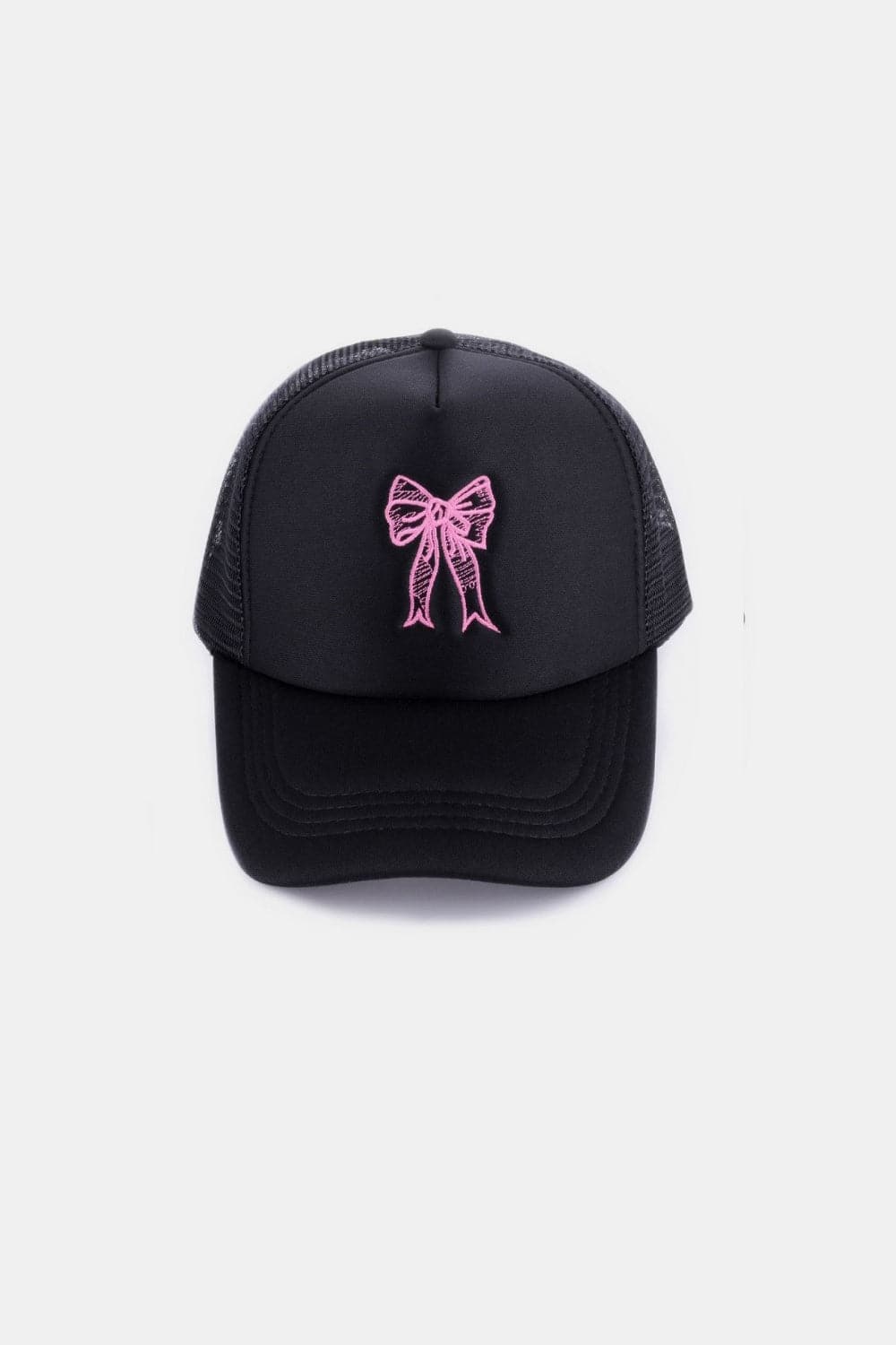 Zenana Ribbon Bow Embroidery Trucker Hat.